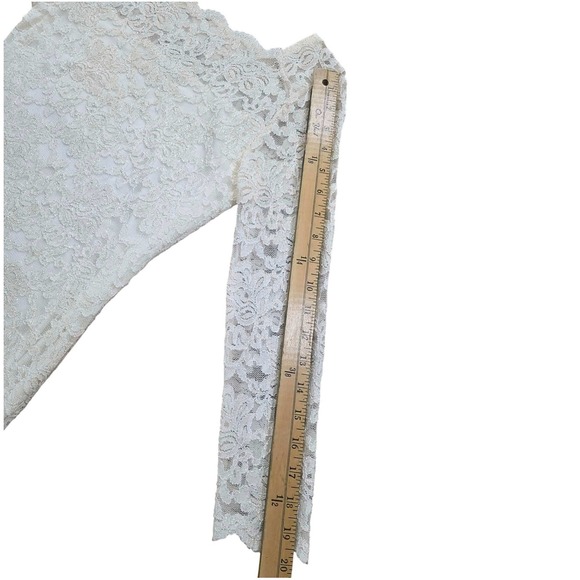 ONYX Nite White Lace Sheath Dress Long Sleeve Formal Event Size 4 - Picture 12 of 16